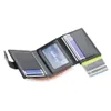 new RFID Blocking Protecti Men Wallet ID Credit Card Holder Leather Metal Aluminum Busin Bank Cardholder Purse 52vJ#