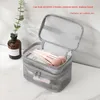 Clear Mesh Makeup Bag med stor kapacitet och flera fickor, bärbar toalettväska för resor 44pp#