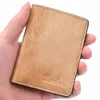 small Wallet Men PU Leather Purses Mini Wallets Black Brown Card Holder t8f4#