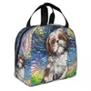 Shih tzu Starry Night Isulate Danding Sacs for Women Fallproof Pet Dog Warm Cooler Thermal Lunch Tote Kids School Children K4ao #