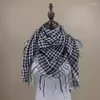 Scarves Shemagh Desert Scarf Colorblock Houndstooth Pattern Arab Keffiyeh Shawl Wrap With Tassels Bandana Head Wraps