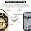 luxury European Skull Baroque Floral Insulated Lunch Bags Ro Style Resuable Thermal Cooler Bento Box Kids School Children J6ms#