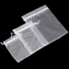 25/50 Stuks Drawable Party Supply Kerst Gunst Witte Zakjes Trekkoord Pocket Organza Gaas Zakje Gift Bags r0Xl #