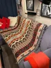 Koce geometria kratowa sofa sofa rzut koc boho dzianin krzesło kanapowe okładka dywanika plemienne aztec