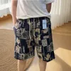 Summer Mens Beach Spodnie swobodne szybkie suszenie szorty krajowe bawełniane Chińskie i lniane drukowanie Dryfcie cienkie duże majtki