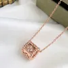 Originalità del marchio Van v Gold Calace caleidoscopio per donne con perle di diamanti e bordo placcato a 18k rosa popolare clavicola