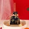Lucky Cat Canvas FR DrawString Bag Sakura Floral Satin Bow Bowknot Tassel Handväska Juvelförpackningsväska stor kapacitet 33iz#