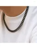 Chains Simple Cuban Chain Necklace For Men Gold Color/Black Metal Aluminium On The Neck Choker Jewelry Party Boy DIY Gift