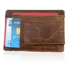 Mey Clip Slim Leather Wallet for Men Frt Pocket Rfid Card Card حامل مع مغناطيسات أرضية نادرة Z7CK#