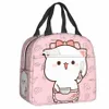 Mochi Cat Chef Peach Sac à lunch isolé pour pique-nique en plein air Peach et Goma Resuable Thermal Cooler Lunch Box Femmes Enfants F1LG #