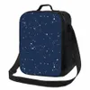 Navy Night Sky Sac fourre-tout à déjeuner isolé pour femmes Space Galaxy Resuable Thermal Cooler Food Bento Box Work School Voyage j33G #