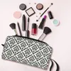 da baroque motif de répétition noir sur blanc trousse de toilette portable maquillage floral organisateur cosmétique beauté stockage kit dopp boîte 83lc #