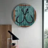 Relógios de parede única garra âncora relógio de grão de madeira para decoração de casa sala de estar quartzo agulha pendurado relógio cozinha moderna