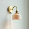 Lâmpada de parede Cerâmica Moderna ao lado de puxar China Switch Banheiro Espelho Escada Luz Cobre LED Sconce Luminaria