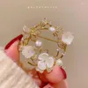 Brooches For Women White Shell Shirt Pin Romantic Imitation Pearl Garland CZ Sweater Cardigan Clip Brooche Fine Jewelry