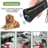 Ultrasonic LED Laser Pet Dog Repeller Double Head Double Horn Anti Barking Stop Bark Training Device Trainer utan batteri