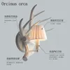 Wall Lamp American White Antler Living Room Restaurant Bar Mediterranean Industrial Wind Retro Creative