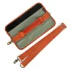 Väskor Tourbon Design Vintage Golf Club Carrier Padded Clubs Protection Storage Canvas Leather Golf Gun Bag Holder