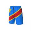 Summer Mens Demokratiska republiken Kongo Flag Beach Pants Shorts Surfing M2XL Polyester Swimewear Running 240320