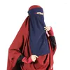 Etnische kleding Eén laag Niqab Boerka Hijab Nida Moslim Ademend Sluier Gezichtsbedekking Masker Eid Gebedskledingstuk Jilbeb Abaya Sjaal Islam Arabisch