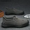 Shoes Breathable Waterproof Shoes Men Slip Resistatnt Work Sneaker Casual Loafers Leather Slipon Walking Light Shoes for Men Fashion