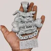 Colgante de moissanita Hiphop VVS con cara de perro de plata esterlina helado personalizado
