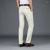 Men's Pants Men 5-color Khaki Casual 2024 Classic Solid Color Business Fashion Elastic Slim Fit Cotton Trousers Male Brand