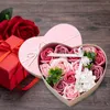 Decorative Flowers Rose Petal Bouquet Gift Valentines Day Decor Table Centerpiece Roses Gifts Flower Heart Shape Box For Wedding Girls