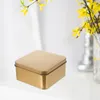 Storage Bottles Boxes For Cookies Square Tinplate Small Gift Candy Packaging Wedding (gold Medium Size) 10pcs