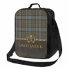 Couro e Tartan Outlander Padrão Thermal Isolated Lunch Bag Modern Plaid Check Textura Almoço portátil Tote para Bento Box 37Va #