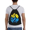 Arcade Game Neo Geo Logo DrawString ryggsäck Kvinnor Män Sport Gym Sackpack Portable Training Bag Sack P5KR#