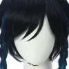 Perruques Lemail Wig Hair synthétique genshin impact venti cosplay perruque venti ombre bleu avec tresses queue de cheval