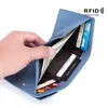 100% Genuine Leather Small Wallet Coin Purse RFID Solid Color Casual Coin Purse Top Layer Cowhide Mini Cute Purse Dropship q0PM#