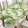 Toalha de mesa Romântica Tulipa Branca Flor Retângulo Toalha de Mesa Cozinha Mesa de Jantar Decoração Reutilizável Tabela Impermeável Cobre Decorações de Casamento Y240401