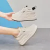 Casual Scarpe Krasovki 7 centimetri Delle Donne Del Cuoio Genuino Autunno Chunky Sneaker Stivaletti In Microfibra Piattaforma Tacchi Con Zeppa Stivaletti Primavera