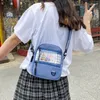 Bag Qiaoduo Kvinnor Handväskor axelväskor för flickor 2024 Fashion Female Canvas Crossbody Söta transparenta Purses Messenger