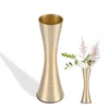 Vasen, 2er-Set, messingfarbene Metallvase, kleine Blume, modern, dekorativ für Heimdekoration, Hochzeit oder Geschenk (Gold)