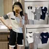 White Polo Neck T-shirt for Women, Summer Back, Little Dog, Tb Sleeved Knit Sweater, Slim Fit, Short Ice Silk Bottom Top