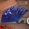 Decoratieve Beeldjes 1 stks Vintage Zijde Fan Dans Vouwen Bamboe Hand Held Craft Bruiloft Gunst Woondecoratie Ornamenten