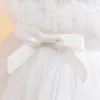 Elegante fiore ragazze abito da damigella d'onore ragazza teenager bianco prima comunione abiti da sera bambini compleanno festa di nozze abiti 240321