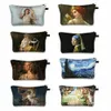 world Famous Paintings Ingres / Van Gogh / Michelangelo / Cosmetic Bags Religious Godd Angel Women Makeup Bag Small Pouch x77i#