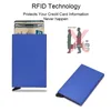 RFID Smart Wallet Card Metal Metal Thin Slim Men Women محافظ منبثقة منبثقة الحد الأدنى محفظة سوداء سوداء فاليت ويلس للرجال C9xn#