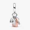 Clé bicolore Cadenas Coeur Triple Dangle Charm Pandoras 925 Sterling Silver Luxury Charm Set Bracelet Making Rose Gold Charms Designer Collier Pendentif Boîte Originale