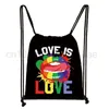 Lgbt Rainbow Heart Pattern Sac à cordon Lesbienne Gay Pride Sacs à dos pour voyage homosexuel Fi Rainbow Sac de rangement Cadeau S0AQ #