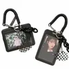 ins Акриловый держатель для фотокарт Kpop Idol Card Holder Прозрачные рукава для фото Портативный ID Bus Card Protector Подвеска Брелок E06J #