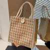 modelli di tessitura regalo borsa tote borsa casual in lino da portare a mano borsa sotto le ascelle borsa da viaggio donna M0X9 #