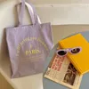 Borsa a tracolla in tela da donna Esplora Parigi Ricamo 3D Borse per negozi giornaliere Borsa per libri per studenti Borse in stoffa Cott Tote per ragazze P69J #