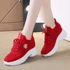 Casual Shoes Small Chrysanthemum Pattern Sneakers Summer Autumn Low Heel Ladies Wedges Platform Female Thick Bottom Trainers