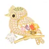 Broches 1 pièces 18styles de luxe coloré cubique Zircon oiseau broche couleur or Animal cuivre femmes mariages Banquet épinglettes cadeaux