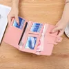 Kvinnors plånbok Kvinna LG Tri-Fold Flap Korean Versi av små färska studenter Byt Functi Buckle Leather Wallet B1ff#